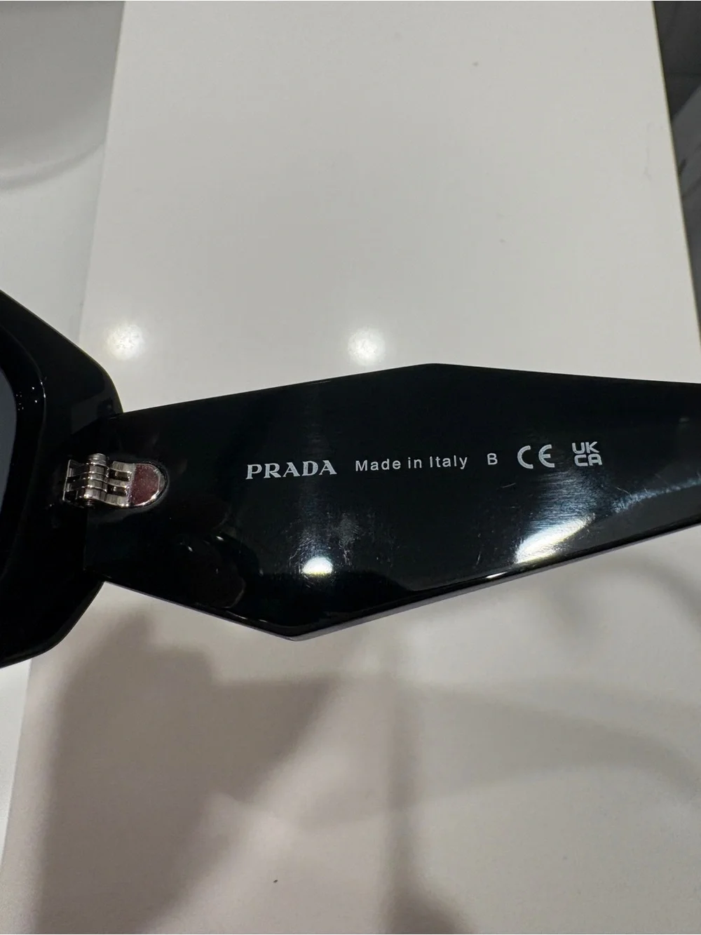 Prada Black Faceted Geometric Sunglasses